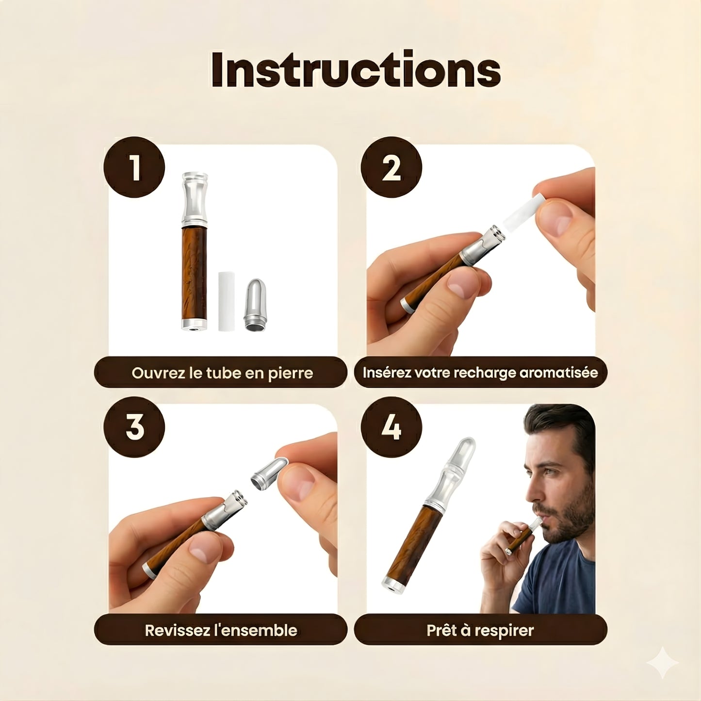 Pendentif de respiration Oxyvia en Pierre